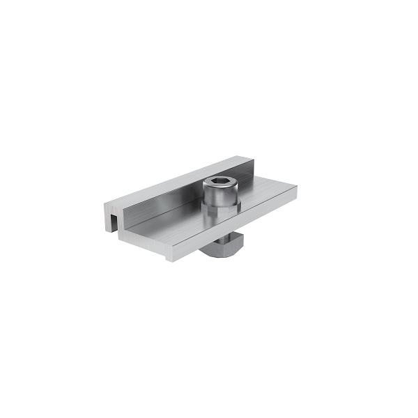Module support clamp Flat Roof PLUS (For the fi xation of a top rail layer on the supports for clamping on the modules)