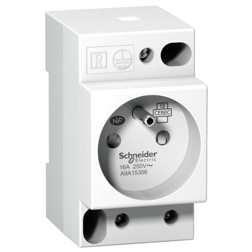 [A9A15306] DIN zás.iPC - 2P+E - 16A - 250VAC - NFC 15100 - francúzsky štandard
