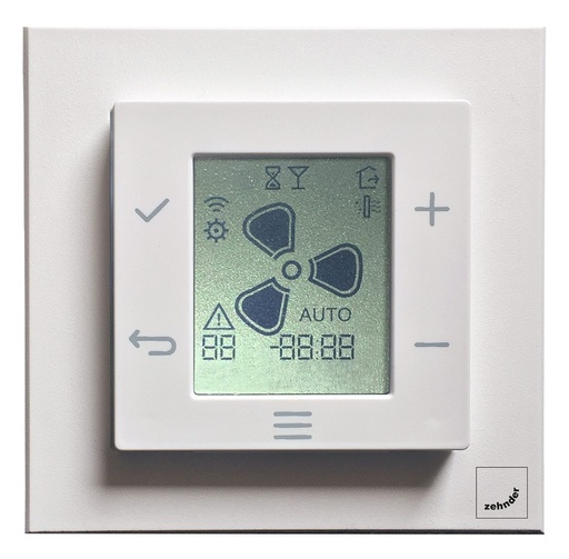 [471100018] Zehnder EVO Sense RF, ovládací panel s LCD displejem, napájení 230 V