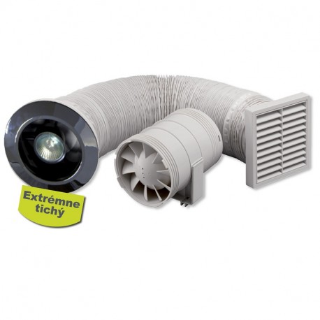 [ZSR100LTSK] Sprchový set 100 mm Timer s osvětlením - potrubní ventilátor s časovačem, osvětlením 12 V SELV s trasformátorem